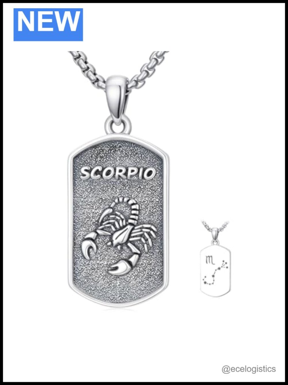 925 Sterling Silver Zodiac Scorpio Constellation Necklace Pendant Astrology